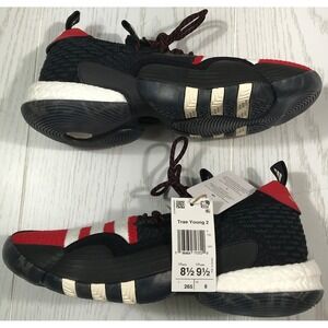Adidas Trae Young 2 Basketball Shoes Men Size 8.5 Black Red APE 779001 New